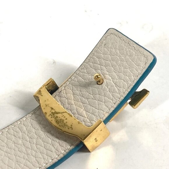 LOUIS VUITTON N9040W Bicolor LV buckle reversible belt blue/White main image 6